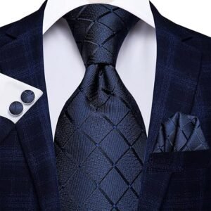 Men Ties Sets Silk Stripe Paisley Necktie Pocket Square Cufflinks for Business Wedding