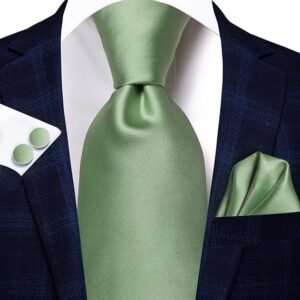 Men Ties Sets Silk Stripe Paisley Necktie Pocket Square Cufflinks for Business Wedding