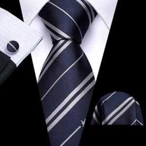 Fun Animal Ties for Men Designer Handkerchief Cufflink WOVEN Casual Necktie Set Festival（ H-blue Eagle）