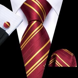 Fun Animal Ties for Men Designer Handkerchief Cufflink WOVEN Casual Necktie Set Festival（ H-red Lion）