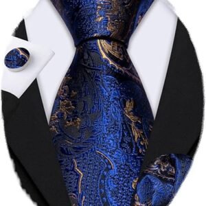 designer classic ties for men set formal pocket square cufflink check plaid（solid silver grey） (複製)