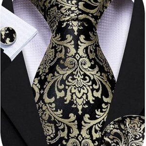 paisley tie fashion set hanky cufflinks neckties for men woven silk（azure floral） (複製)