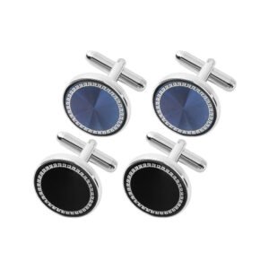 cufflinks for men classic wedding business shirt cuff links set gifts with box，2pairs cufflinks