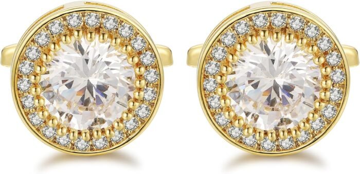 cufflinks for men cz cuff links sparkle diamond gold ornate cufflinks for wedding groom best man