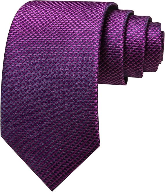 designer classic ties for men set formal pocket square cufflink check plaid(purple plaid) (複製)